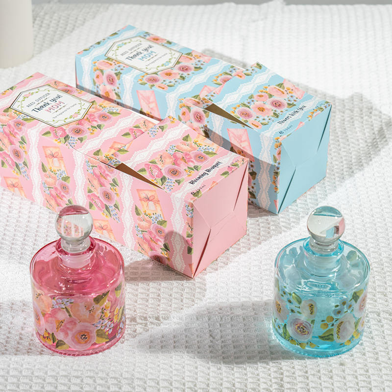 Máy khuếch tán sậy chai thủy tinh tròn thanh lịch ngày của mẹ