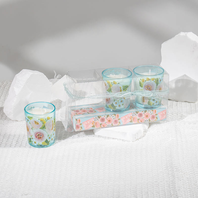 Cốc thủy tinh tròn nhỏ cổ điển của mẹ nến thơm 3 CÁI nhà sản xuất nến đậu nành sinh thái
