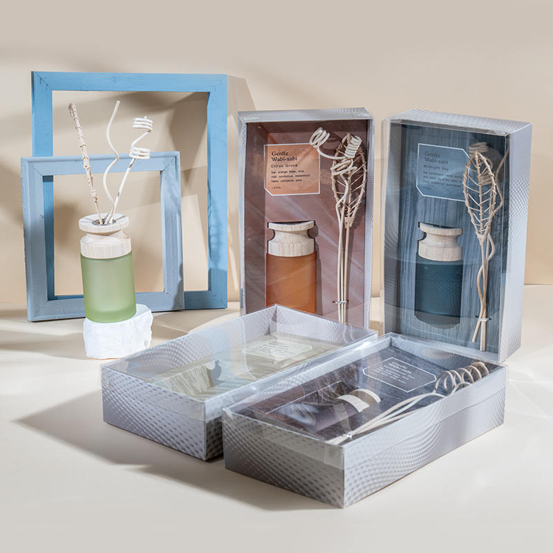 Nhà cung cấp máy khuếch tán sậy cao cấp bằng thủy tinh hình trụ cao với thanh gỗ khuếch tán hương thơm