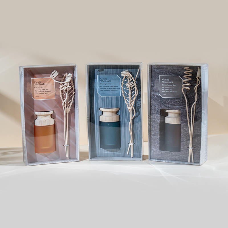 Nhà cung cấp máy khuếch tán sậy cao cấp bằng thủy tinh hình trụ cao với thanh gỗ khuếch tán hương thơm