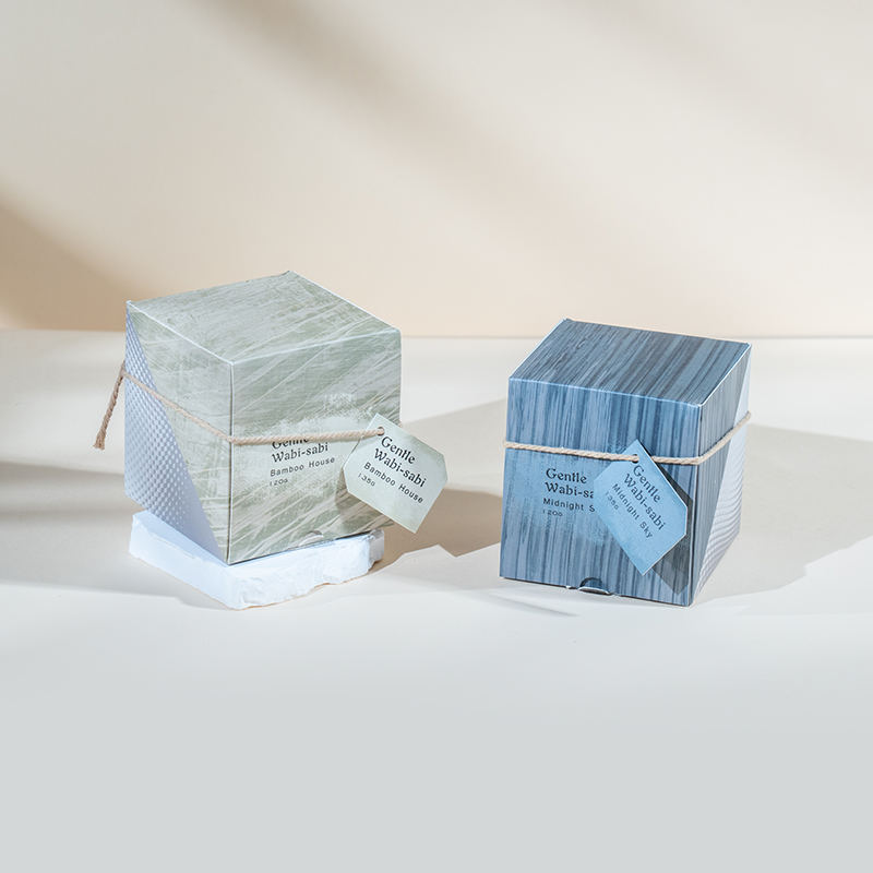 Cốc nến thủy tinh tròn nến thơm sọc dọc-nhà cung cấp nến sáp đậu nành sinh thái