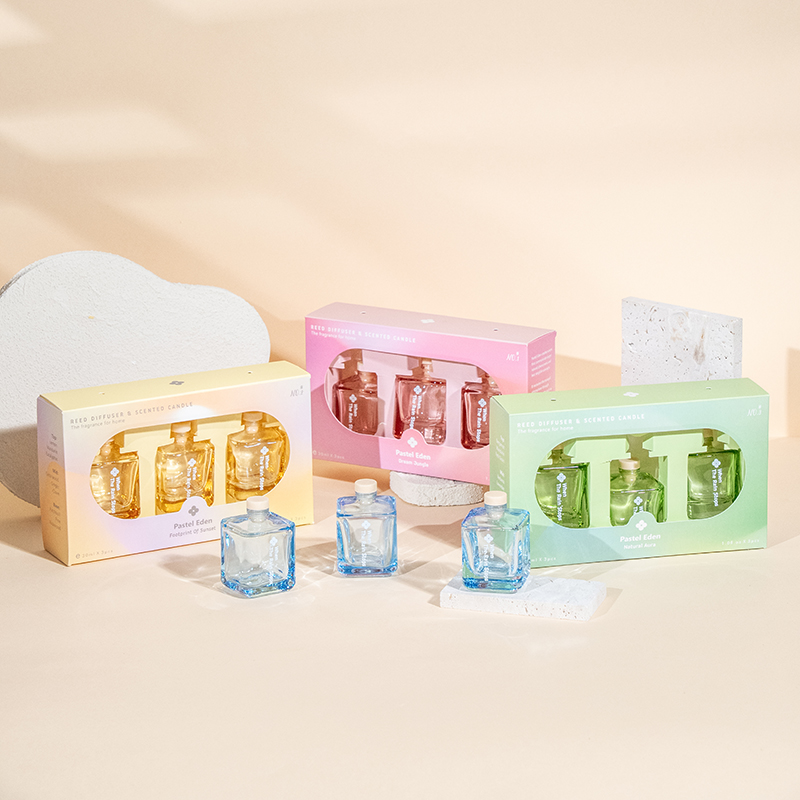 Bộ khuếch tán sậy chai vuông 3 CÁI-Bộ hương thơm 3 CÁI