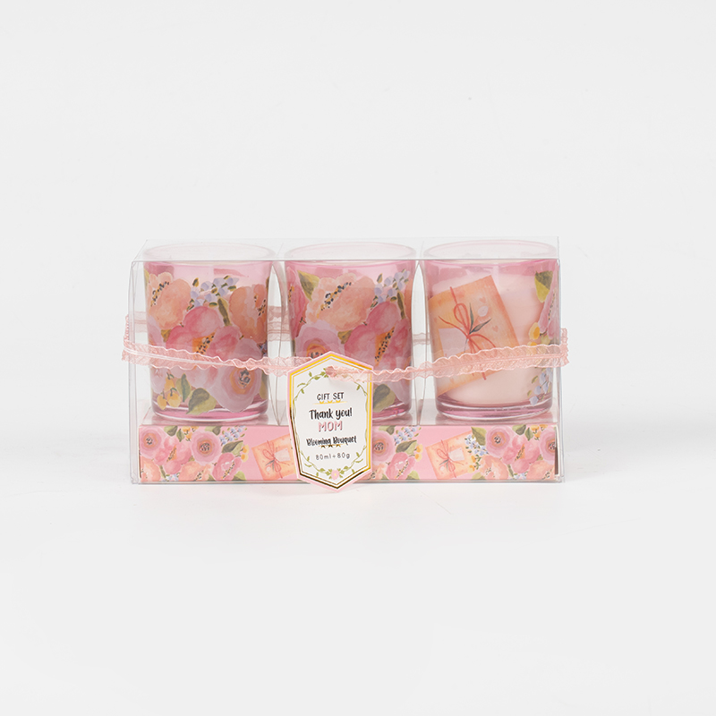 Cốc thủy tinh tròn nhỏ cổ điển của mẹ nến thơm 3 CÁI nhà sản xuất nến đậu nành sinh thái
