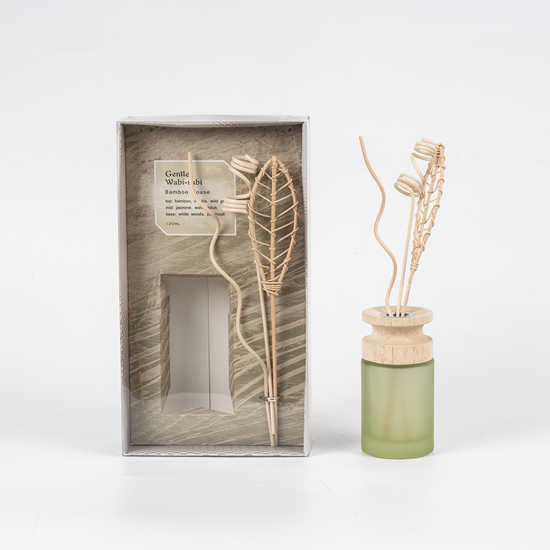 Nhà cung cấp máy khuếch tán sậy cao cấp bằng thủy tinh hình trụ cao với thanh gỗ khuếch tán hương thơm